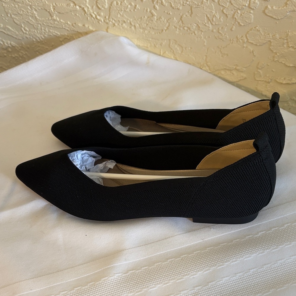 Womens Black Ankis Flats size 10 - Picture 6 of 9
